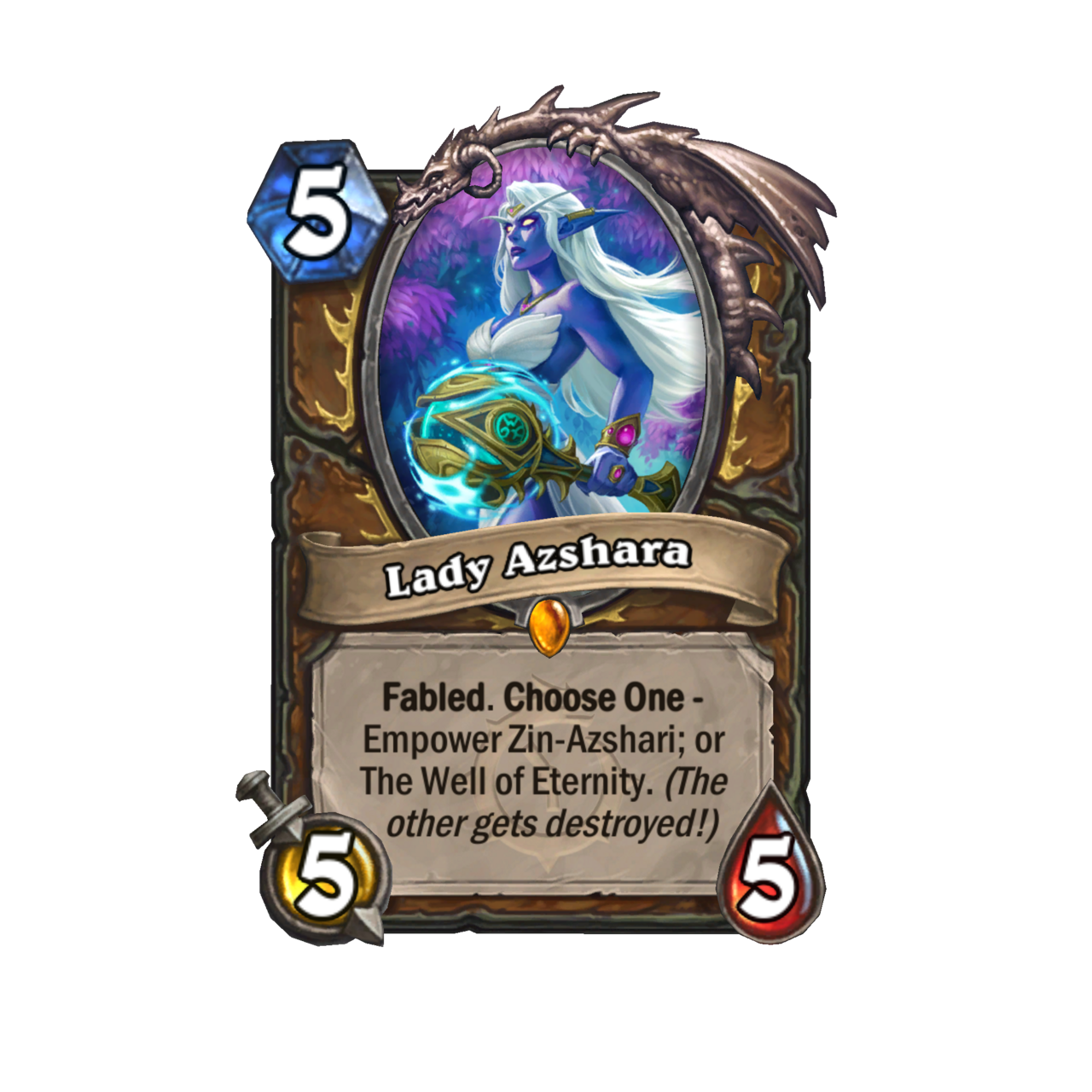 Hearthstone Across The Timeways Fabled Card Reveal – Druid Legendary Lady Azshara