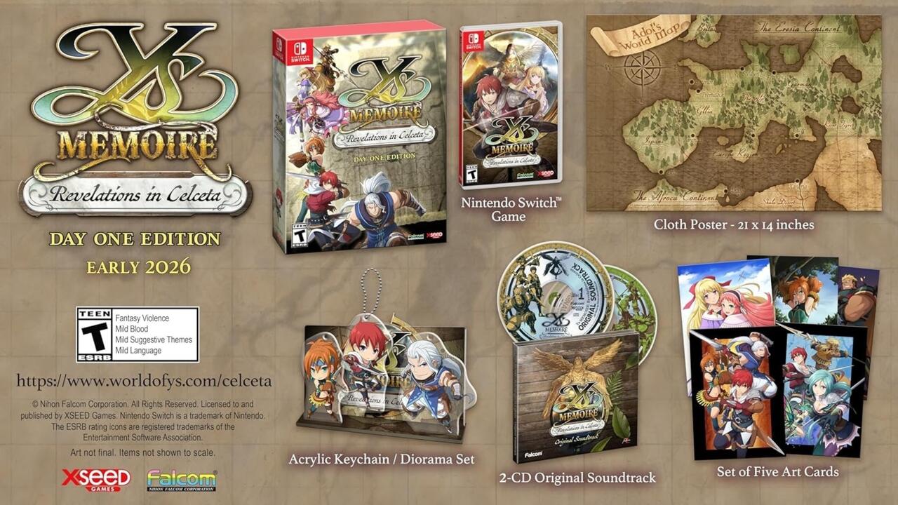 Ys Memoire: Revelations In Celceta Switch Preorders Include A Bunch Of Extras